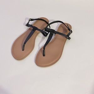 Black strap sandals